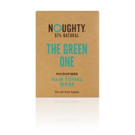 Noughty 97% Natural, Microfibre Hair Towel, Quickly Absorbs Moisture, Reduces Breakage, Combats Frizz, Green