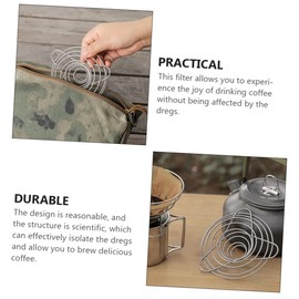 TEHAUX 1Pc Durable Stainless Filter Coffee Funnel for Hand Brewing Precision Filter Tool for Delicious Coffee Anywhere Easy to Clean Design