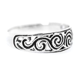 Windalf Delicate Celtic Silver Ring NEWGRANGE 6 mm Celtic Spiral Lucky Ring Bohemia Elf Jewellery Midi Ring 925 Sterling Silver, Sterling Silver, No Gemstone