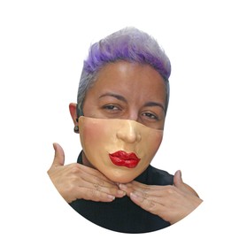 Ghoulish Productions Cubrebocas de Red Lips, Tapabocas con Diseño Chistoso Divertido de Boca Sexy de Mujer, Cubre bocas de Labios Rojos de Látex Ideal para Halloween (NO es de Grado Médico)