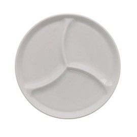 Tableware East 3 Divided Snack Plate, 6.9 inches (17.5 cm), White