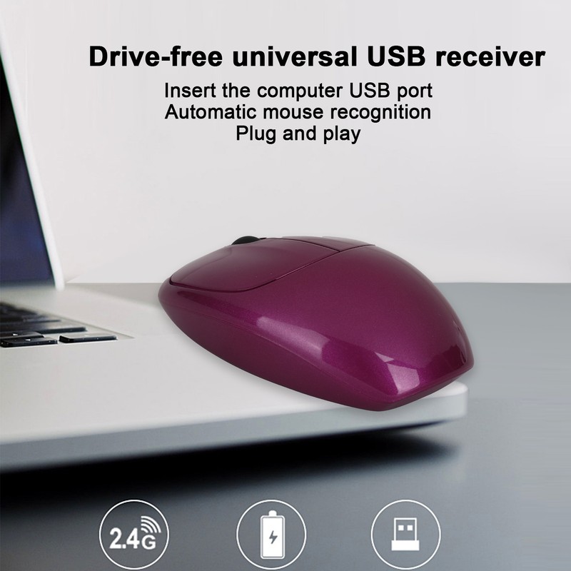 2.4G Wireless Mouse Symmetric with USB Receiver for Desktop Computers