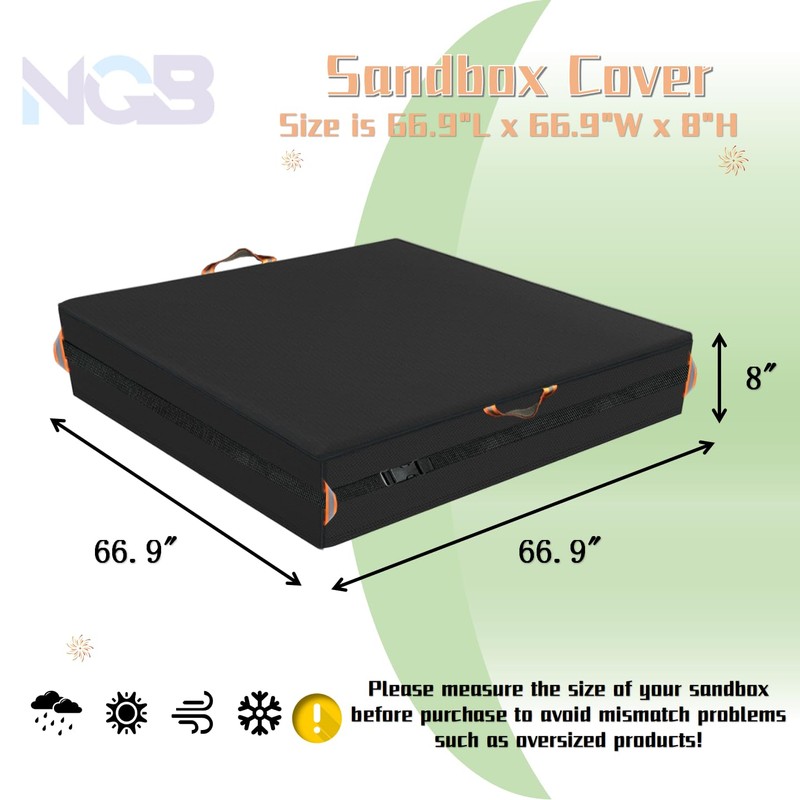 Sandbox Cover, Outdoor Large Sandbox Cover for Preschoolers, Waterproof Square
