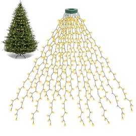 BOLWEO Christmas Tree Lights, 592LED 16 Lines Christmas Lights for Tree 8 Modes for 10ft Christmas Tree, UL Certified Indoor Outdoor Christmas Decorations 16 * 9.8ft Drops Warm White