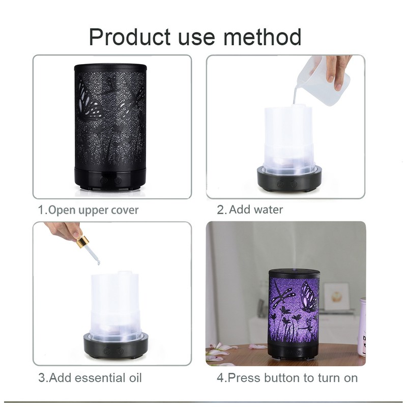 Essential Oil Diffuser 200ml 7Color LED Light Remote Control Humidifier