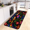 Floral Mexican Birds Kitchen Rug,Kitchen Runner Rug Non Slip Washable