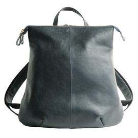 Jamale Women's Town Backpack, Genuine Leather, Made in Japan, Cowhide Leather, navy