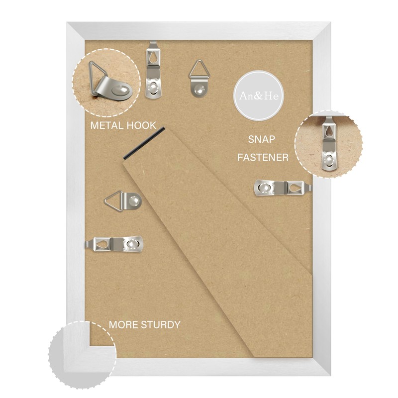 An&He 5x7 Picture Frame, Silver Photo Frame for Tabletop and