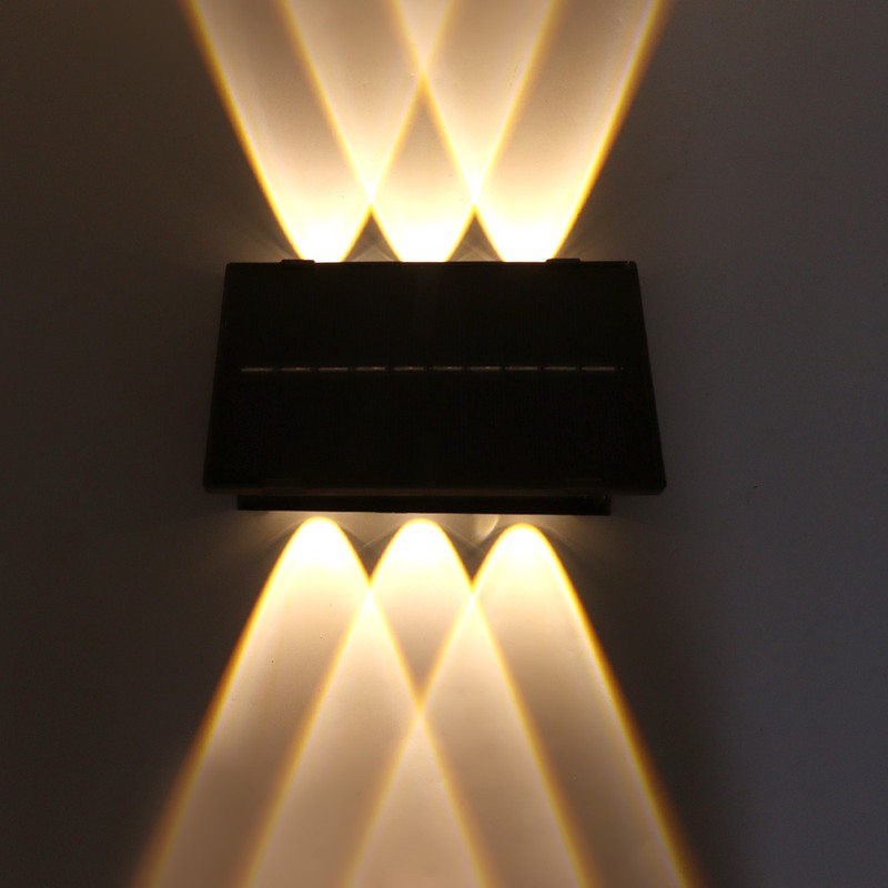Solar Outdoor Lights Waterproof 6 LED Bulbs Ambient Outdoor Wall