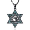 Midir&Etain Star of David Necklace 925 Sterling Silver Black Chai