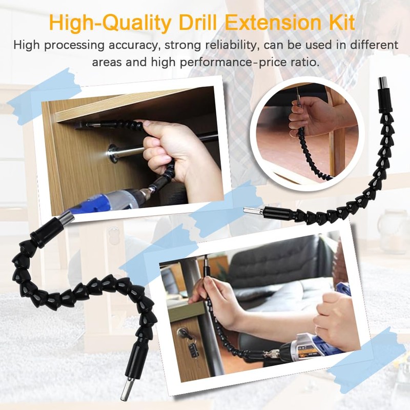 4 Pack Flexible Drill Bit Extension, 11.6 inch Superbit Screwdriver