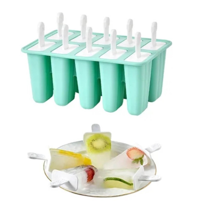 Ice Cream Mould 10 Grids Food Grade Silicone Non Stick