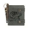 Harrys-Collection Men's Wallet with Wolf Motif Made of High-Quality Leather