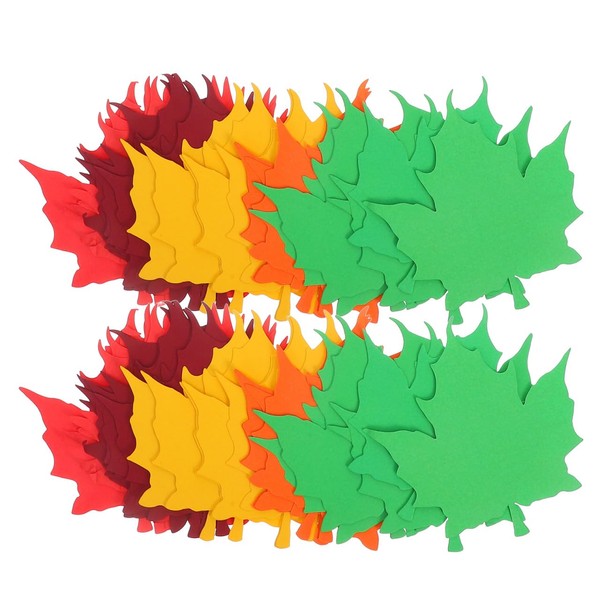 STOBOK 50Pcs Fall Maple Leaf Paper Cutouts for DIY Crafts,