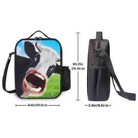 Insulated Lunch Box Cow Lunch Bag for Women & Men Small Leakproof Cooler Food Lunch Containers Reusable Large Capacity Lunch Tote Bags with Shoulder Strap for Work Travel Picnic
