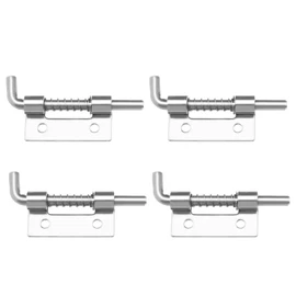 4 Pieces 51mm Spring Loaded Latch 304 Stainless Steel Spring Pin Loaded Latch Spring Loaded Gate Latch Pin for Container Cupboards Doors, Silver