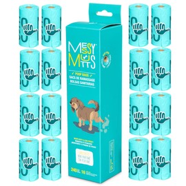 Messy Mutts Advanced BioRecycle™ Poop Bags | 240 Bags (16 Refill Rolls) | Dog Poop Bag Roll | Unscented Dog Waste Bags