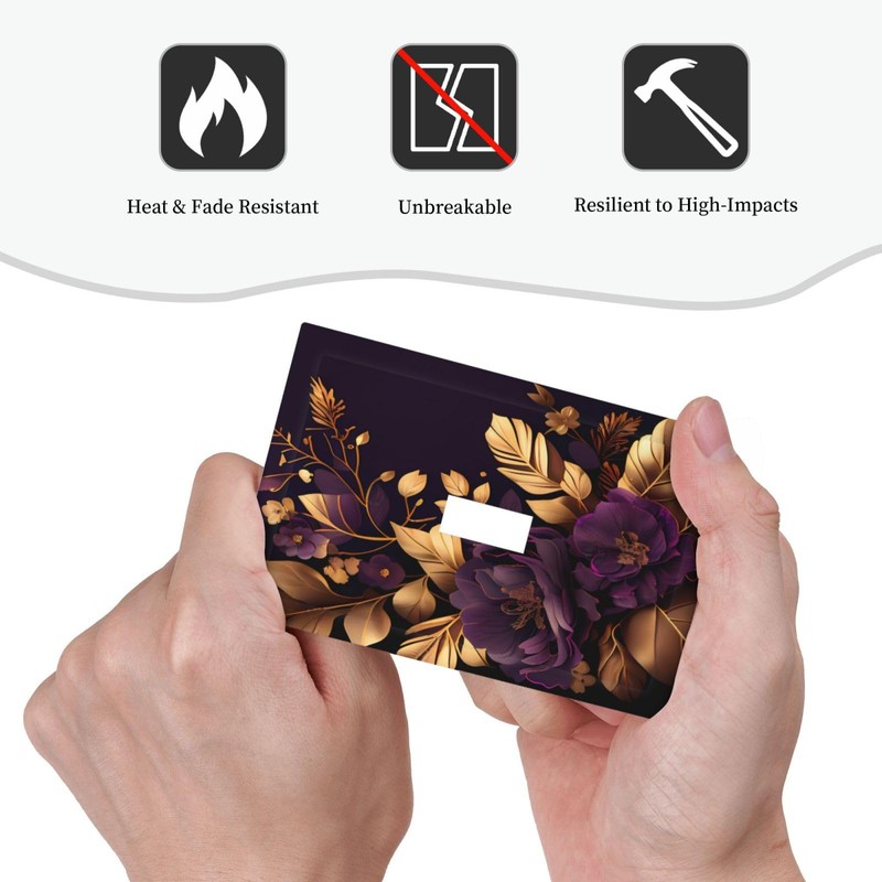 Purple Flower Floral Gold Leaves Light Switch Cover Decorative