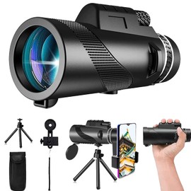 XINKSD 80x100 Monocular Telescope, Smartphone Compatible Tripod, Waterproof Fog, Equipped with BAK4 Prisms, FMC Lens, Easy to Install, High Magnification, Telescope, Sports Meetings, Concerts, La Eve