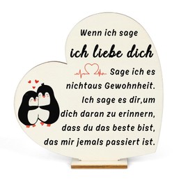 I Love You, Anniversary Gift for Him and Her, Wedding Anniversary Gifts, Love Gift for Her, Love Gifts for Women and Men, Partner Gifts, Heart-Shaped Board