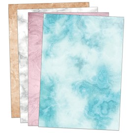 60 A4 Sheets Colourful Marble Paper, Printed on Both Sides, 90 GSM Marbled Paper Marble Mix (Mixed)