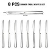 LEKAYIHU 8Pcs Stainless Steel Dinner Table Knives Set, Butter Knives,Reusable