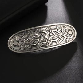 KKJOY Vintage Metal Hair Clip, Silver, Celtic Knot Hair Clip, Large, Swirl Hair Pins, Gothic Hair Clips, Ladies, Bridal Hair Accessories, Wedding, Banana Clip for Women and Girls