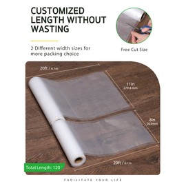 Syntus Vacuum Sealer Bags, 6 Pack 3 Rolls 11" x 20' and 3 Rolls 8" x 20' Commercial Grade BPA Free Bag Rolls, Food Vac Bags for Storage, Meal Prep or Sous Vide