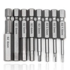 Bestgle 8Pcs Hex Head Allen Key Bit Set, 50mm Metric Inner Hexagon Screwdriver Bit Set