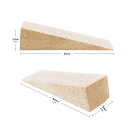 Haggiy hardwood wedges - beech wheel chocks (pack of 10), beige