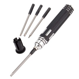 Mxfans 4pcs 1.5-3.0mm Black Aluminum Alloy + Steel Screwdriver for RC Airplane Car Ship Durable