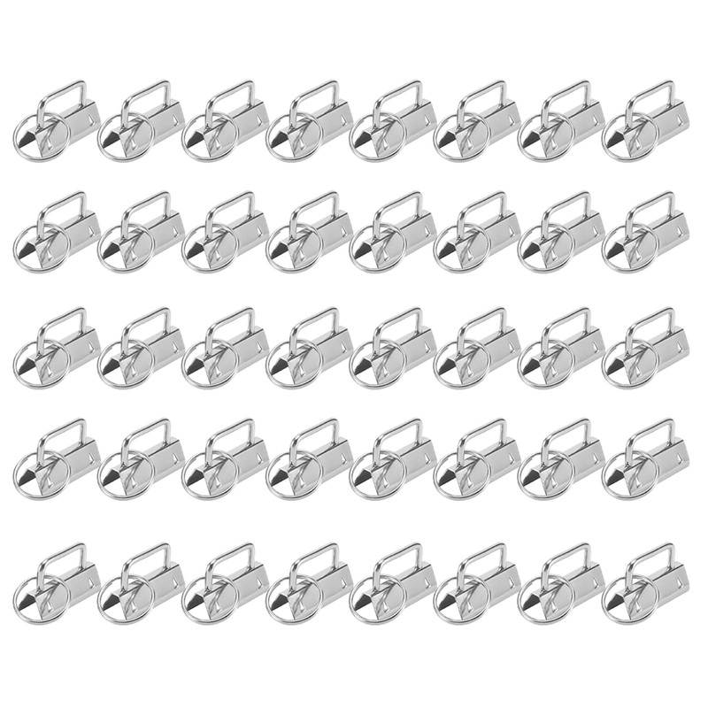 40Pcs 1 Inch Key Fob Hardware,Iron Tail Clip with Split
