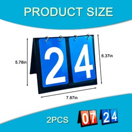 Vyooxcy 2 PCS Scoreboard Flipper,Portable 2-Digit Table Top Scoreboard for Basketball,Baseball, Volleyball Sports Match Daily Use Outdoor Outside