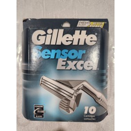 GILLETTE SENSOR EXCEL 10 CARTRIDGES MADE IN BRAZIL YEAR 2000 FRESH BETTER SHAVE