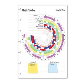 Habit Tracker Inserts for 7,8,9 and 11 Disc Planners, Habit Log, Monthly Habit Planner for Medium Size Planners(PLANNER SOLD SEPARATELY) (7 Disc Mini (4.6" x 7"))