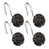 mookaitedecor Set of 4 Black Obsidian S-Shaped Shower Curtain Hooks,