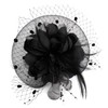 Women Feather Fascinators Flower Lace Hat Elegant Mesh Headpiece Headband
