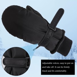 XIAOHAWANG Kids Ski Gloves Baby Boys Winter Dinosaur Glove Toddler Girls Waterproof Mittens 2-8 Years (Black-A, S)