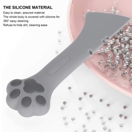 SYH&AQYE 2 PCS Cat Pet Food Can Spoon, Multifunction Silicone Cat Wet Food Spoon, Cute Paw Shape, Mini Spatula Lightweight Washable Can Opener for Pet Cat Dog Feeding Can (A)