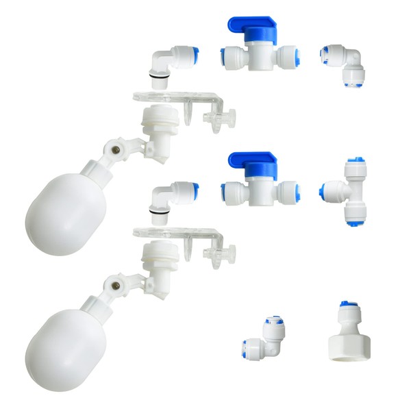 1/4 inch Plastic Adjustable Tube Float Valve Kit for Aquarium