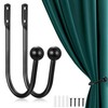 Pack of 2 Metal Curtain Tiebacks, U-Shape Curtain Holdbacks for