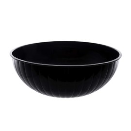 Party Essentials Hard Plastic 192 OZ./6 QT/1.5 Gallon Large Serving Bowls For Punch/Salad/Snack/Treat/Fruit, 3-Count, Black