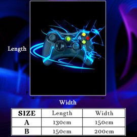 Gamepad Cuddly Blanket, Flannel Blanket, Game Console Pattern, Fleece Blanket, Fluffy, Soft and Warm, 3D Gamepad Blanket, Sofa Blanket, Couch Blanket for Teens Adults (Style D, 130 x 150 cm)