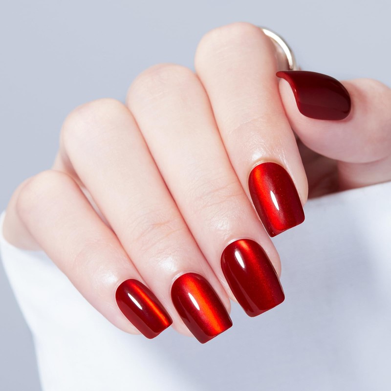 modelones Uñas postizas Modelones Red Cat Eye, diseño de ojos