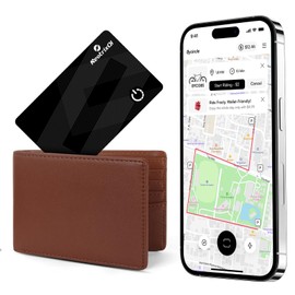Wallet Tracker Card, Wallet Finder, Slim Tracker Works with Find My (iOS only), Item Locator for Wallet, Suitcase, ID Card, Luggage Tag, Find My Wallet IP68 Waterproof, Black 1 Pack