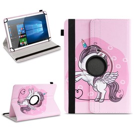 NAUC Robust universal case 10 10.1 10.2 10.3 10.4 10.5 10.6 10.8 11 inch tablet protective case faux leather case stand extra 360° rotatable, colours: motif 16