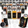 Glass Spice Jars with Labels and Steel Lids (24 x