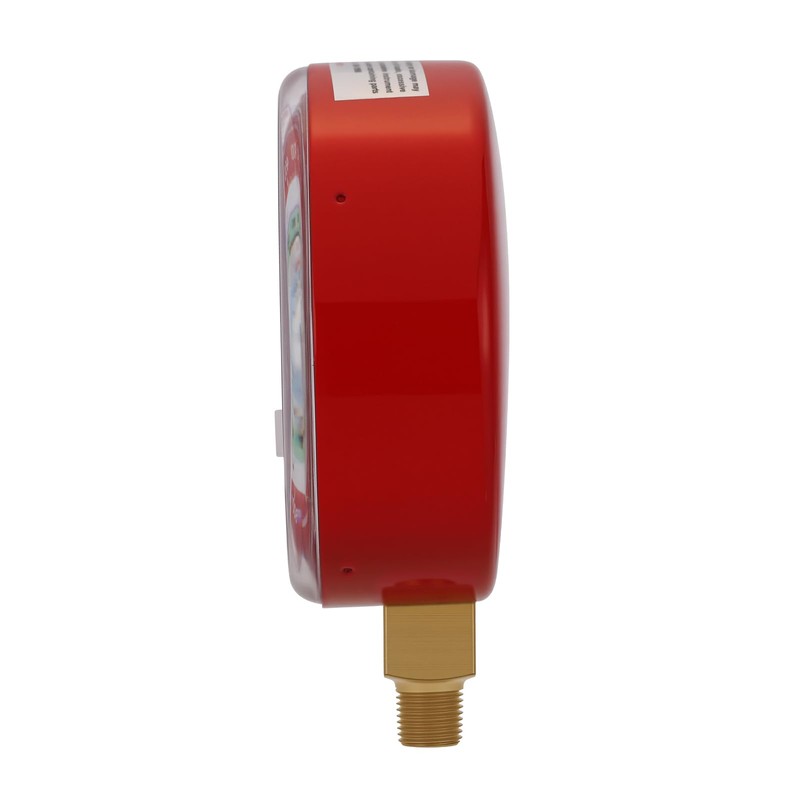 MEASUREMAN New Refrigeration Pressure Gauge, 3-1/8" Dial, Red Dial, 1/8"