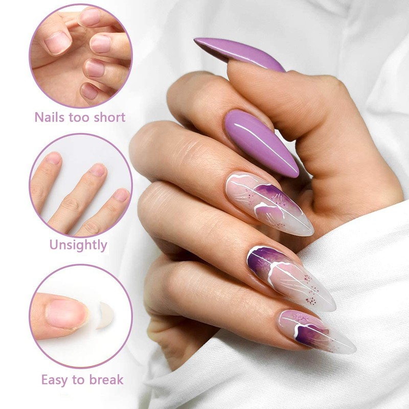 LiBiuty Nail Forms, 500PCS Acrylic Nail Forms, Gold Horseshoe Nail
