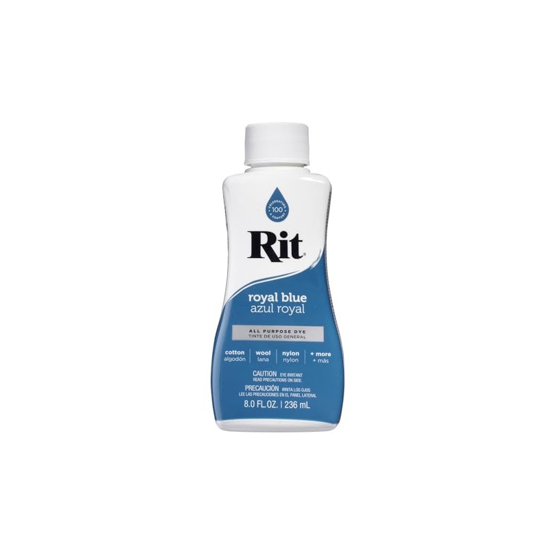Rit Dye líquido tela tinte, 8-Ounce, Azul Royal, 236 ml